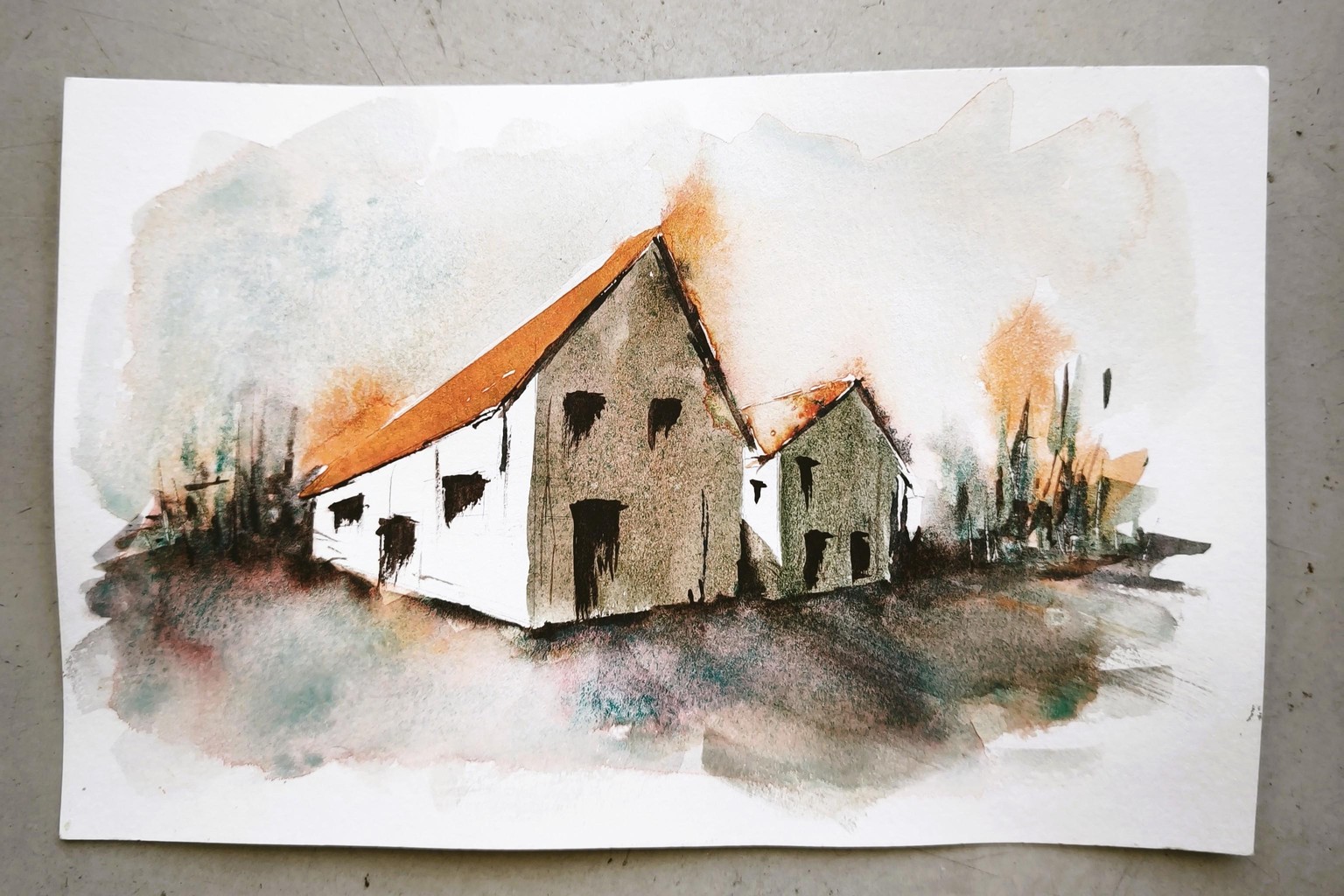 Simple Two Point Perspective in Watercolour - image 1 - student project
