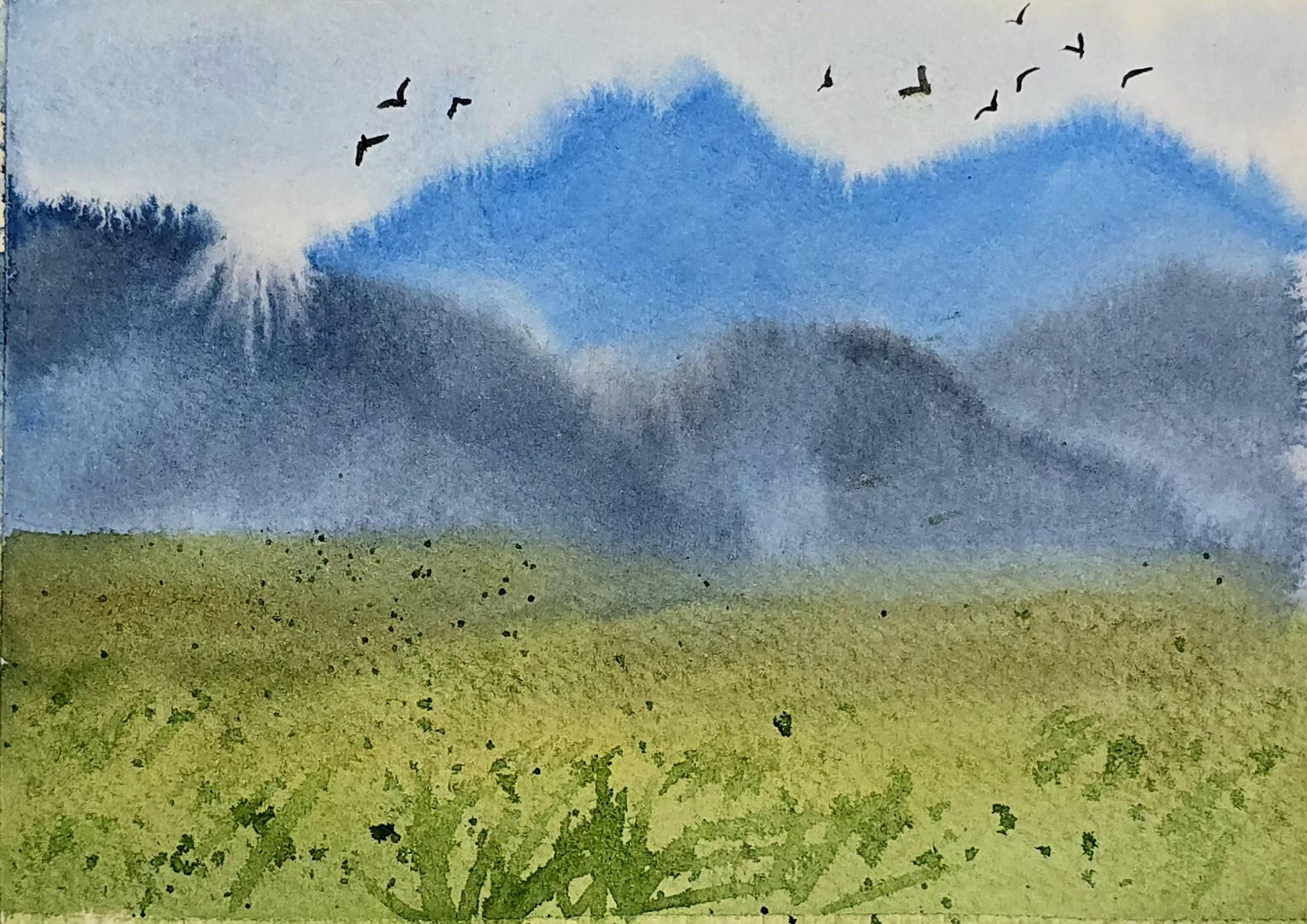 Watercolours mountains - image 1 - student project