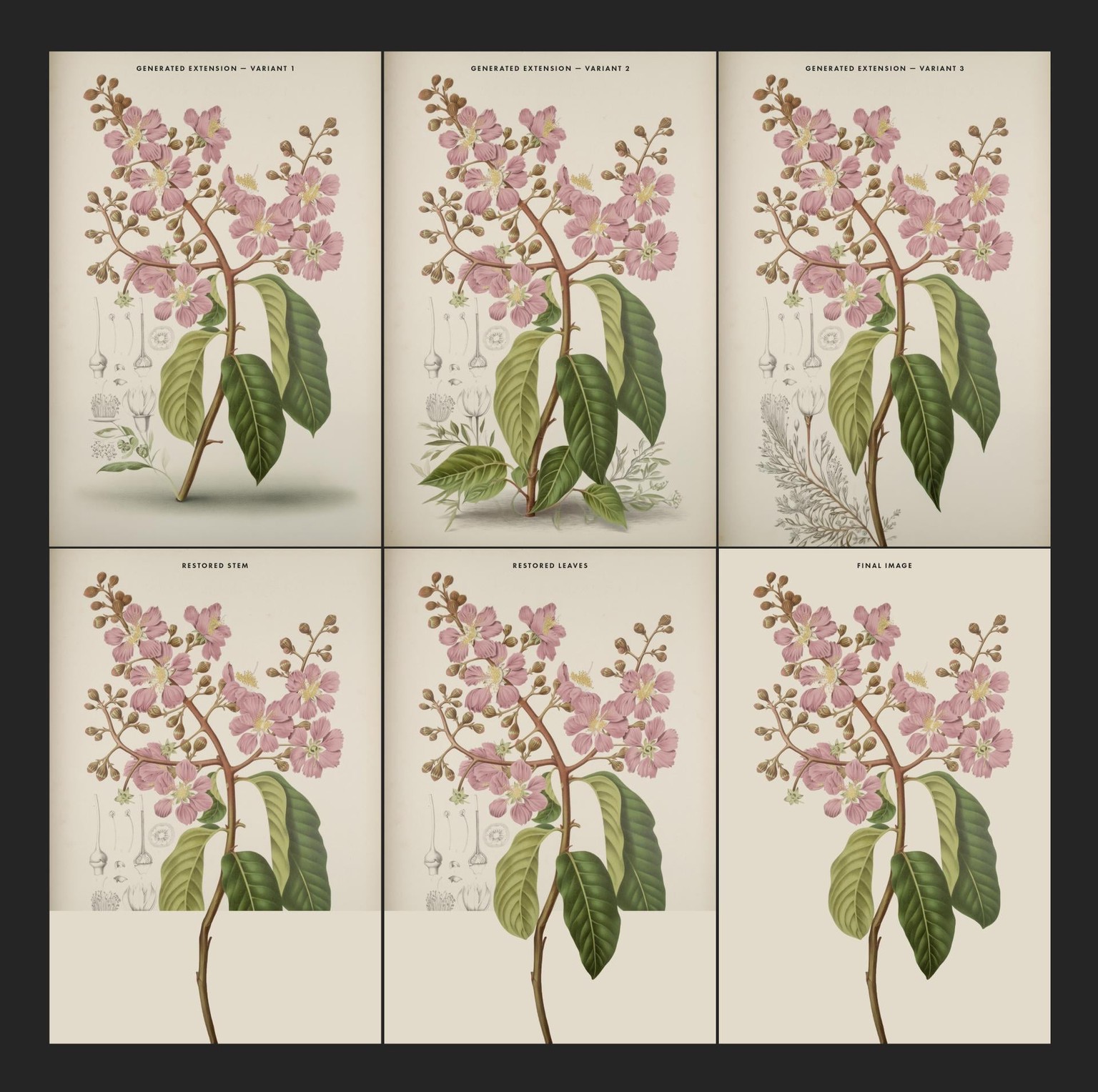Vintage Botanical Print Restoration - image 2 - student project