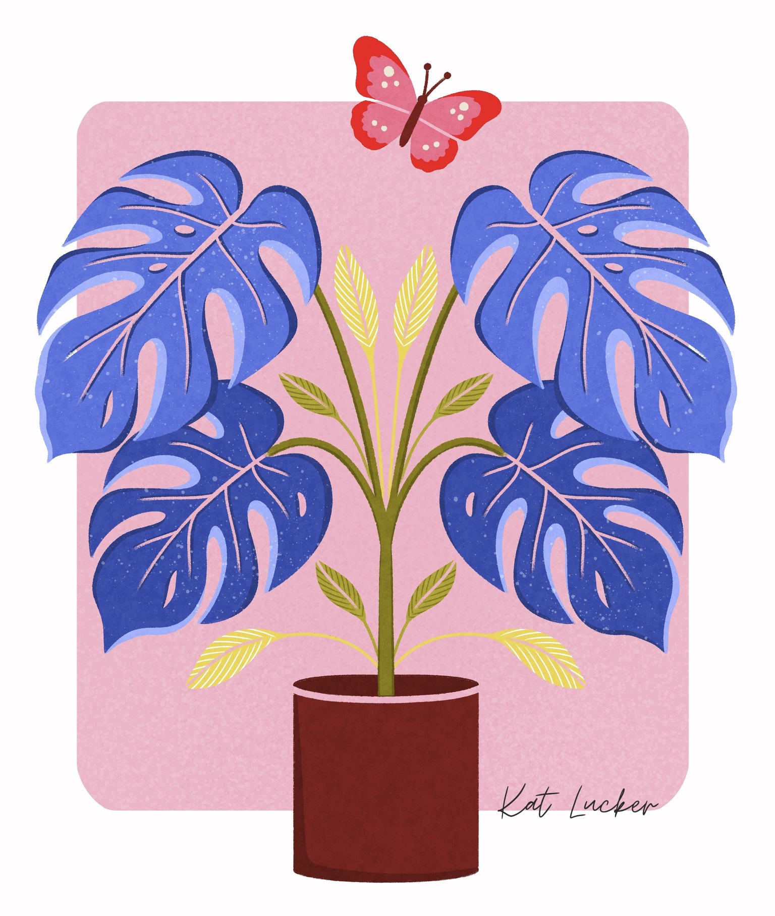 Modern Folk Art Poster - Monstera - image 1 - student project