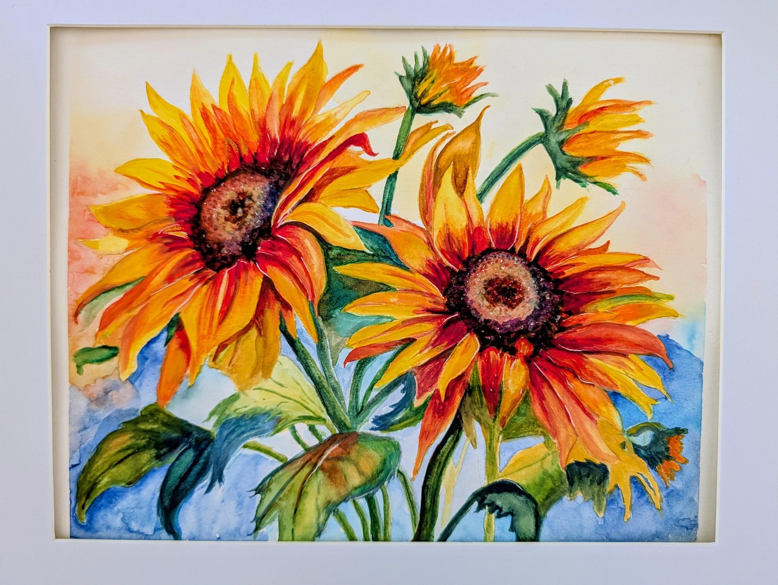 Sunflower in Watercolor - image 1 - student project