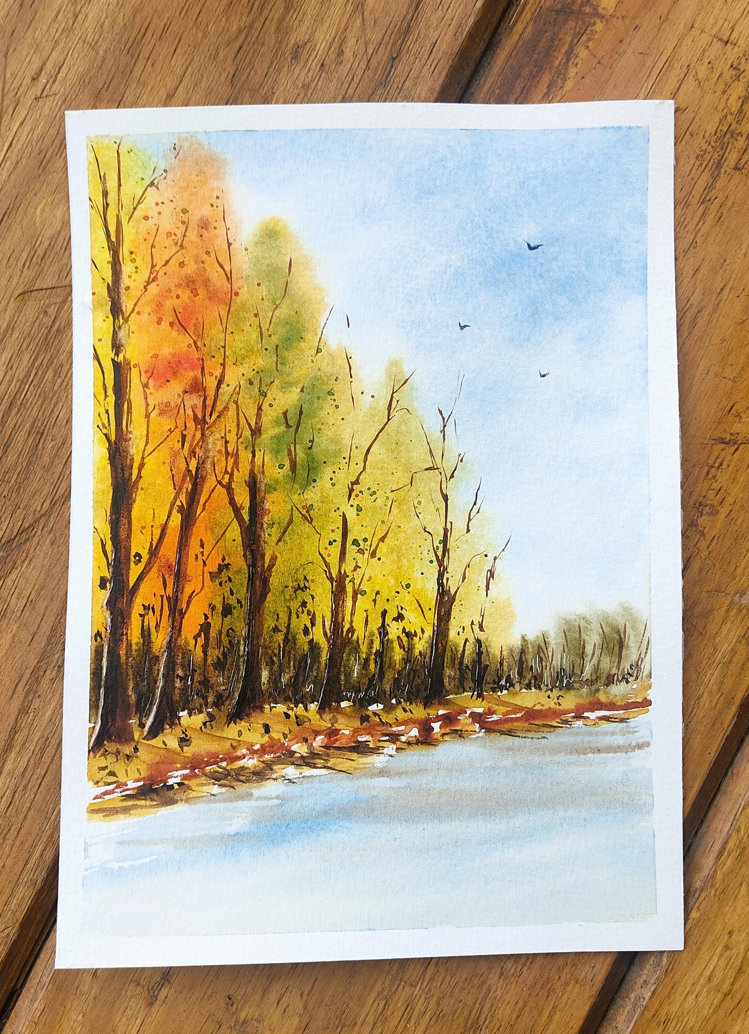 Whispers of Fall - A Watercolor Journey Through Four Landscapes - image 2 - student project
