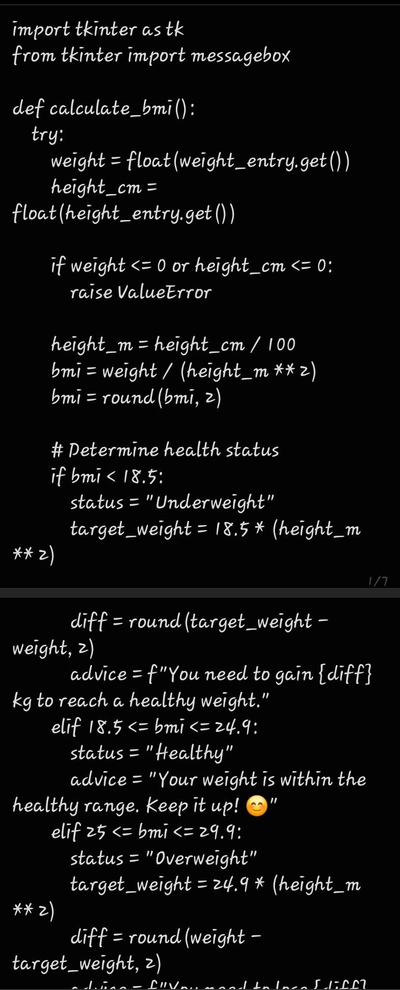 BMI Calculator - image 1 - student project
