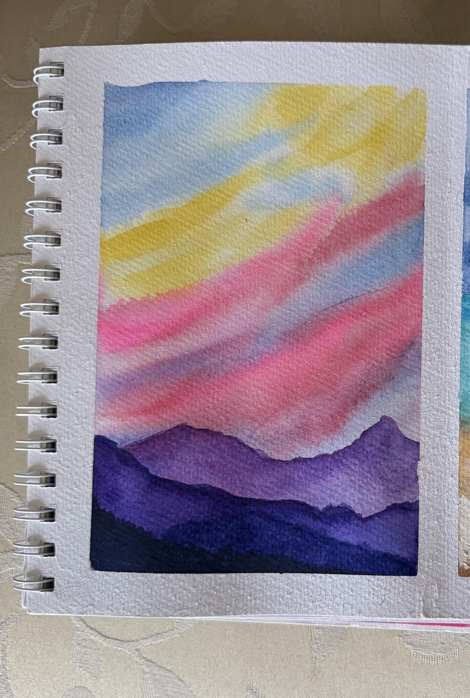 Watercolor mountains and sea - image 9 - student project