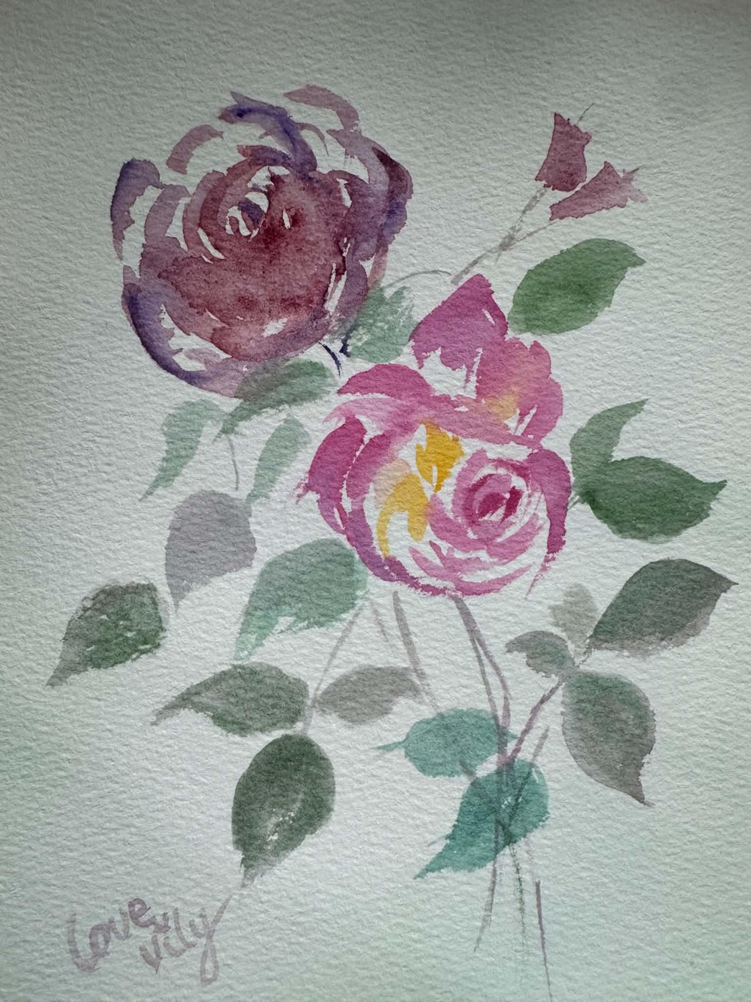 loose watercolor florals - image 3 - student project