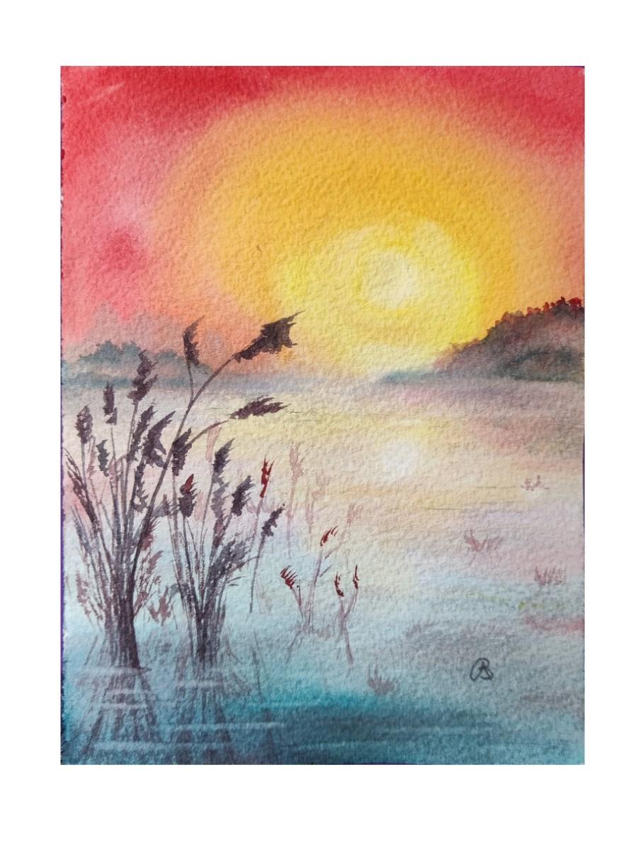 Atmospheric blue-pink landscape - image 5 - student project