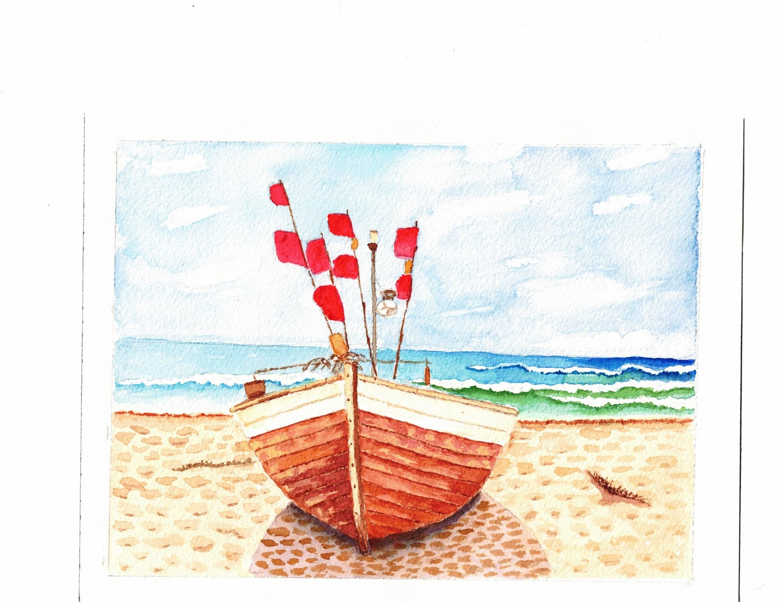 Here isthe wooden Boat, oceanwater - image 1 - student project
