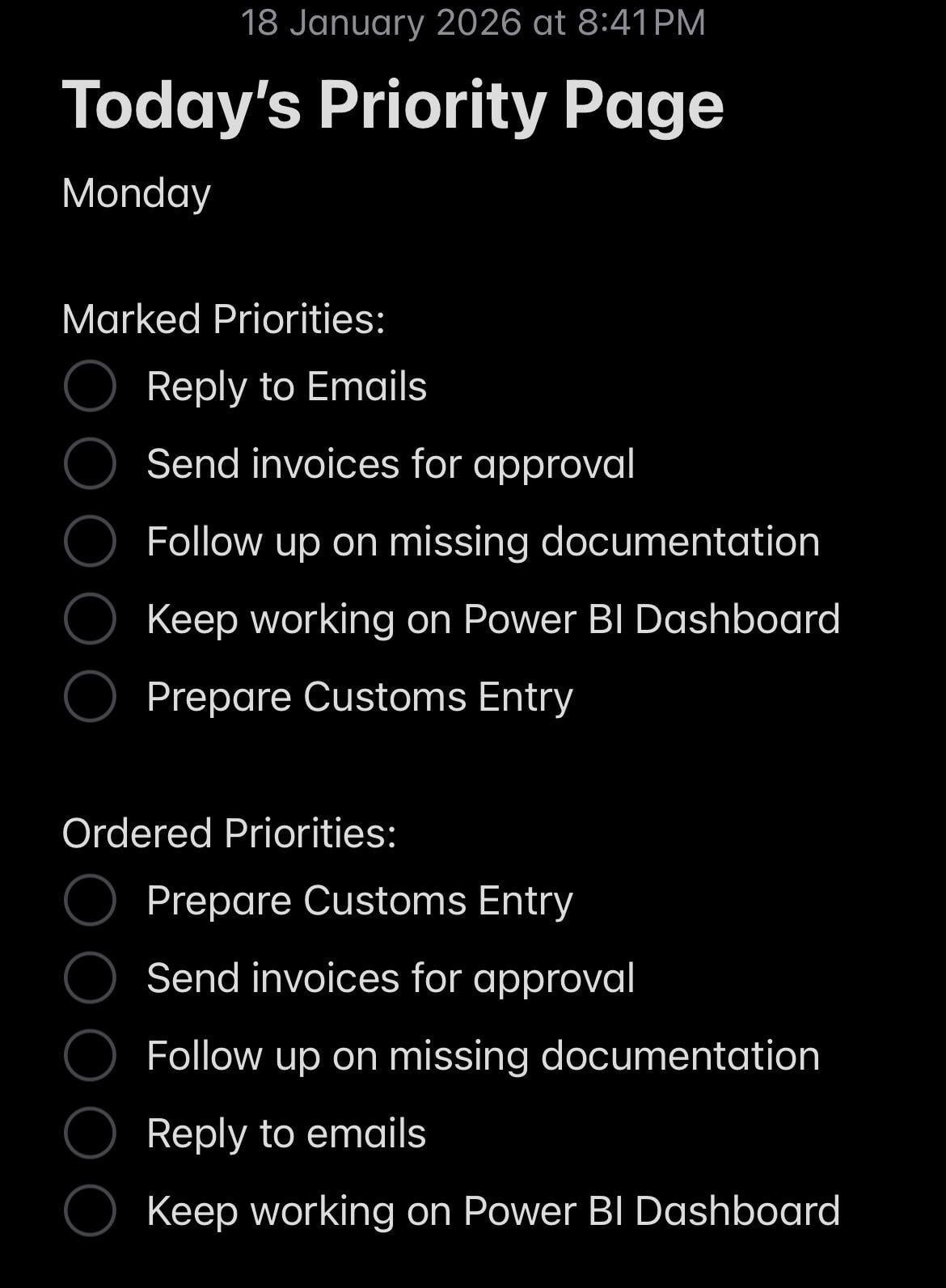 Today's Priority Page - image 1 - student project