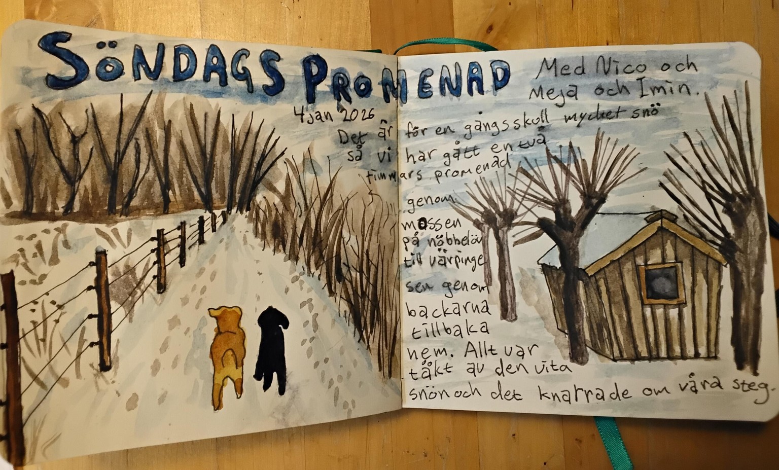 My first project, in a too small sketchbook! Christmas! I've added two new ones! - image 2 - student project