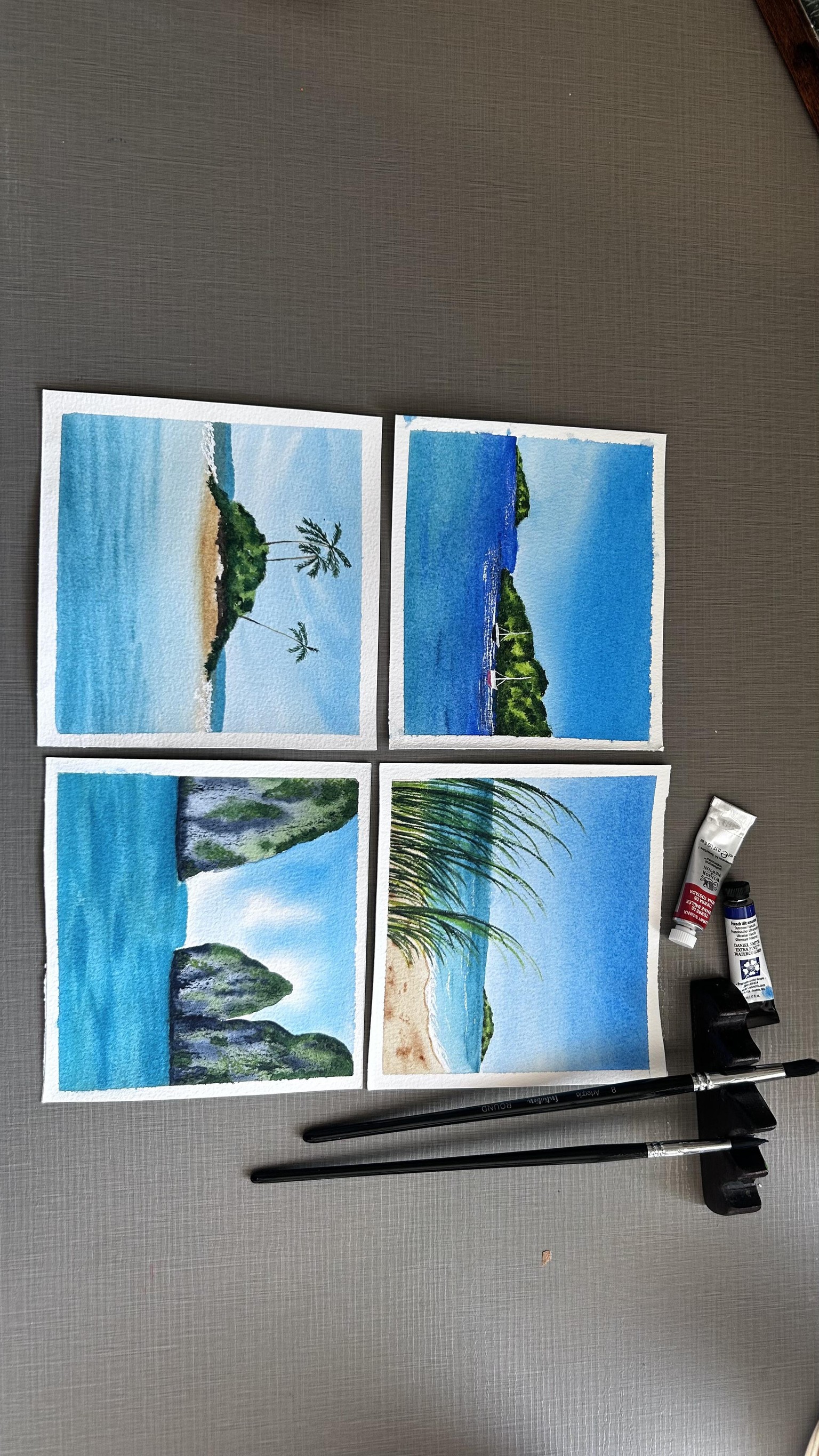 seascape watercolor painting - image 3 - student project