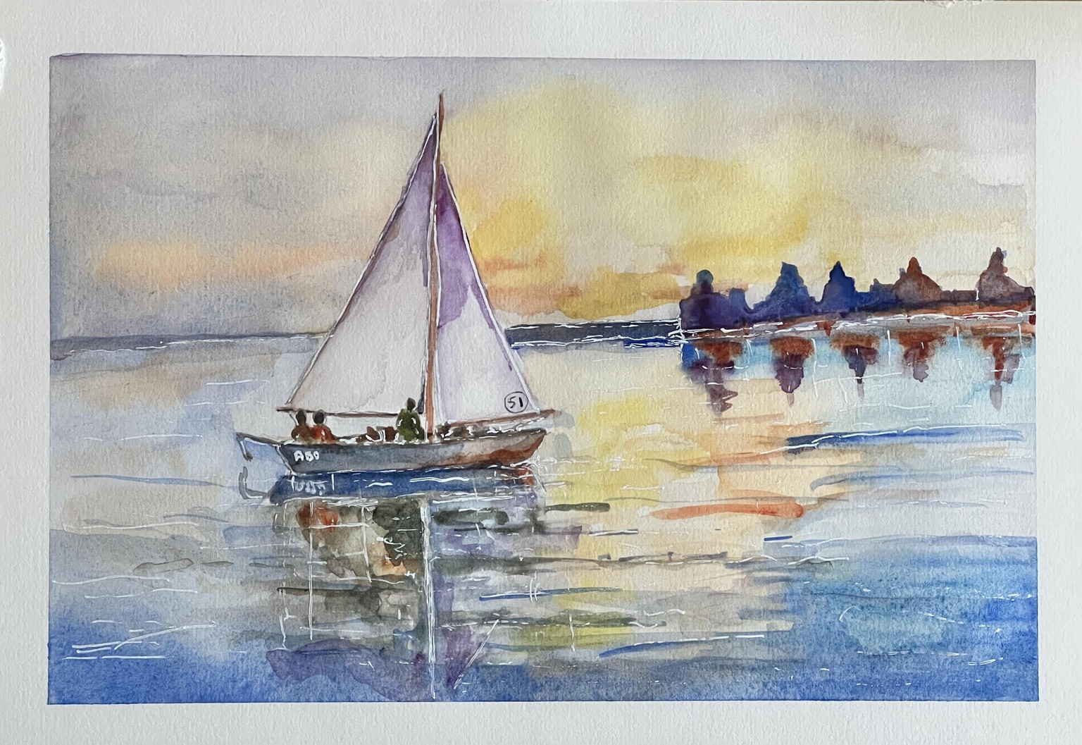 Sailboat purple sail - image 1 - student project