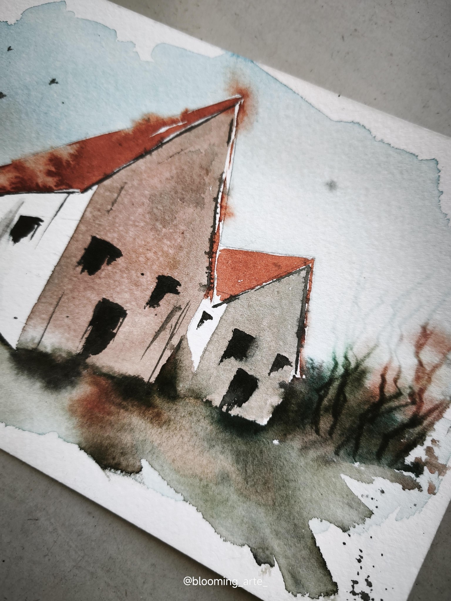 Simple Two Point Perspective in Watercolour - image 5 - student project