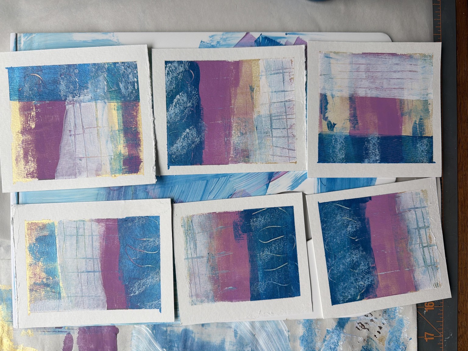 Blue Purple Gold and White abstract - image 2 - student project