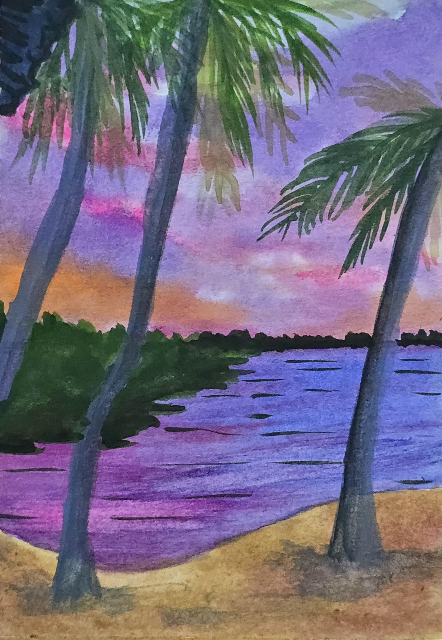 All 15 Summer beach paintings with watercolours - image 7 - student project