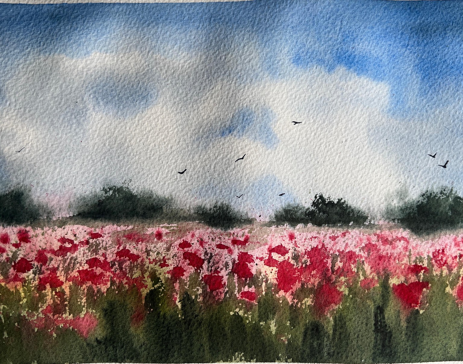 Spring landscapes with watercolor - image 3 - student project