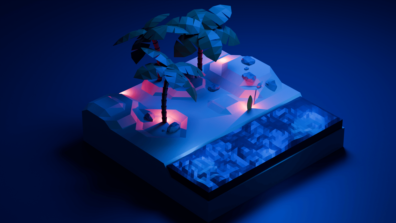 Low Poly Beach - image 1 - student project