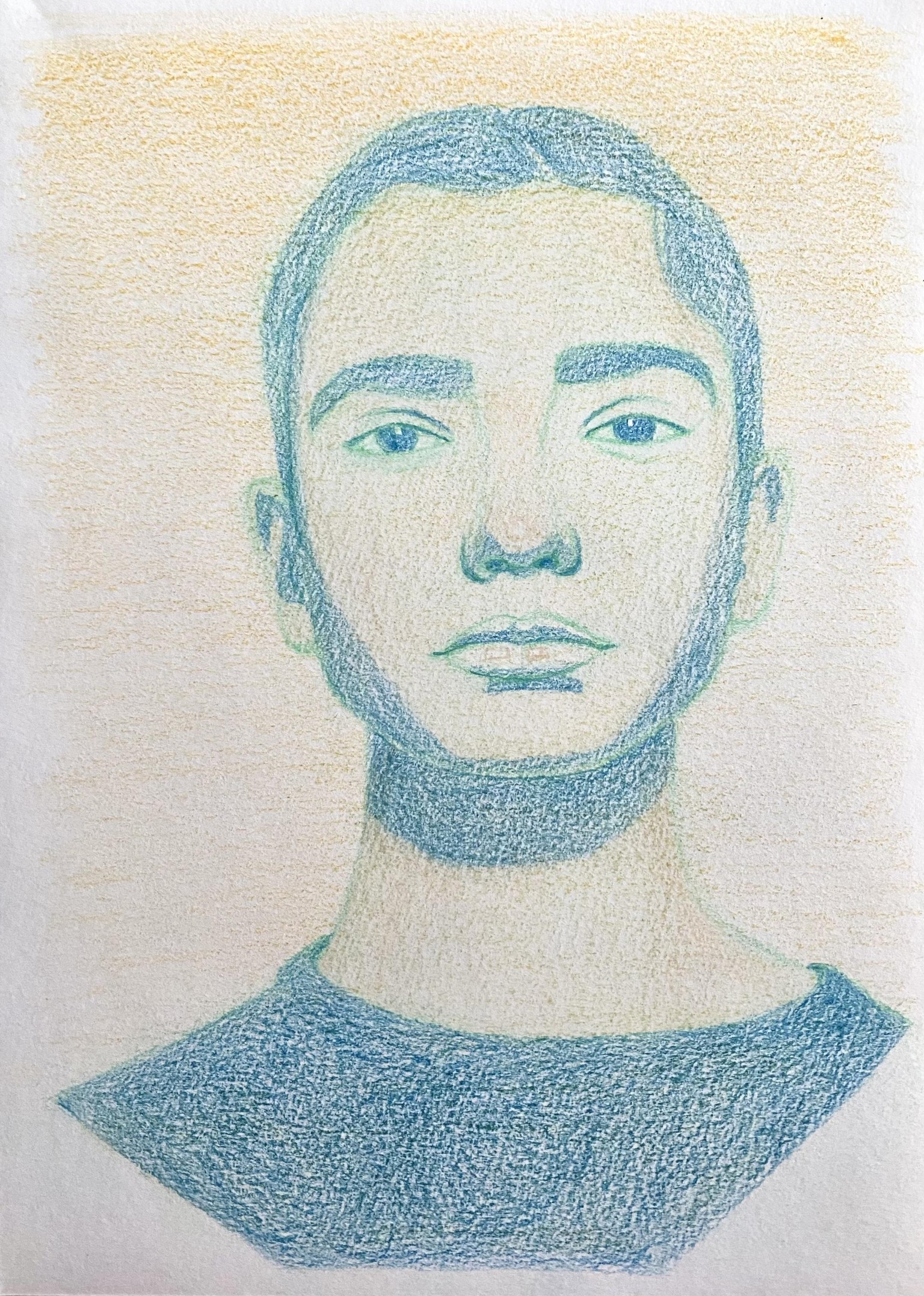 Coloured pencil portrait - image 2 - student project