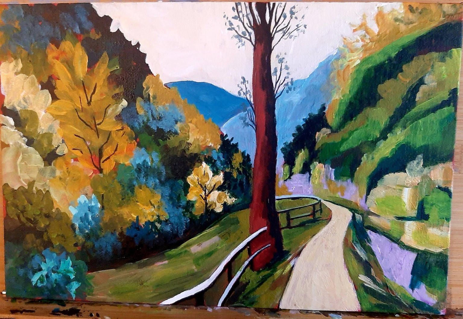 Paysage des Pyrénées à l'acrylique - image 1 - student project
