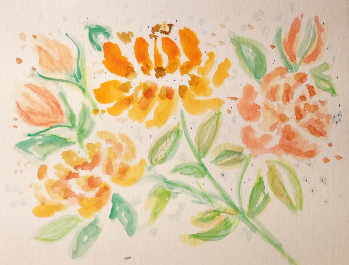 Fun watercolor roses - image 1 - student project