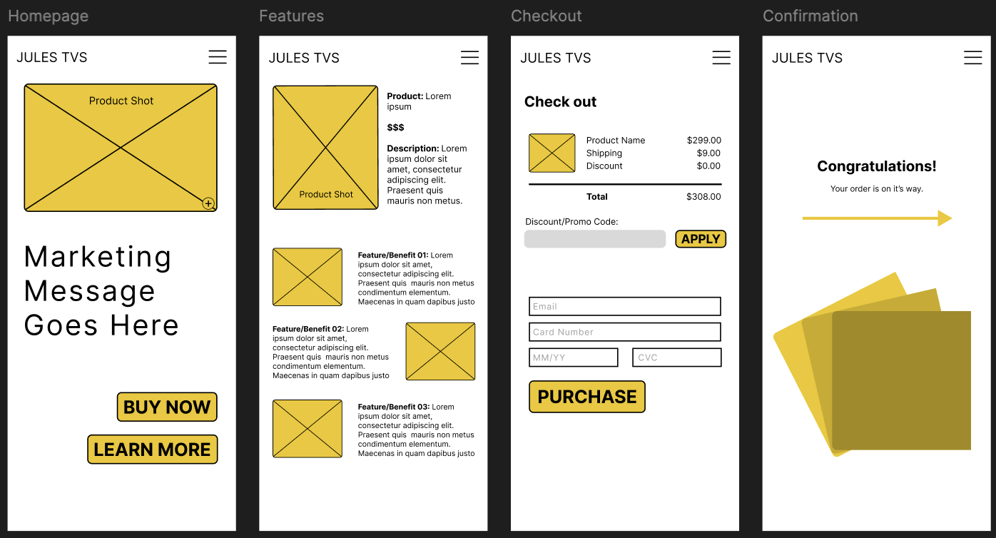 Jules TVs Wireframe - Ongoing Project (Check out the videos!) - image 1 - student project