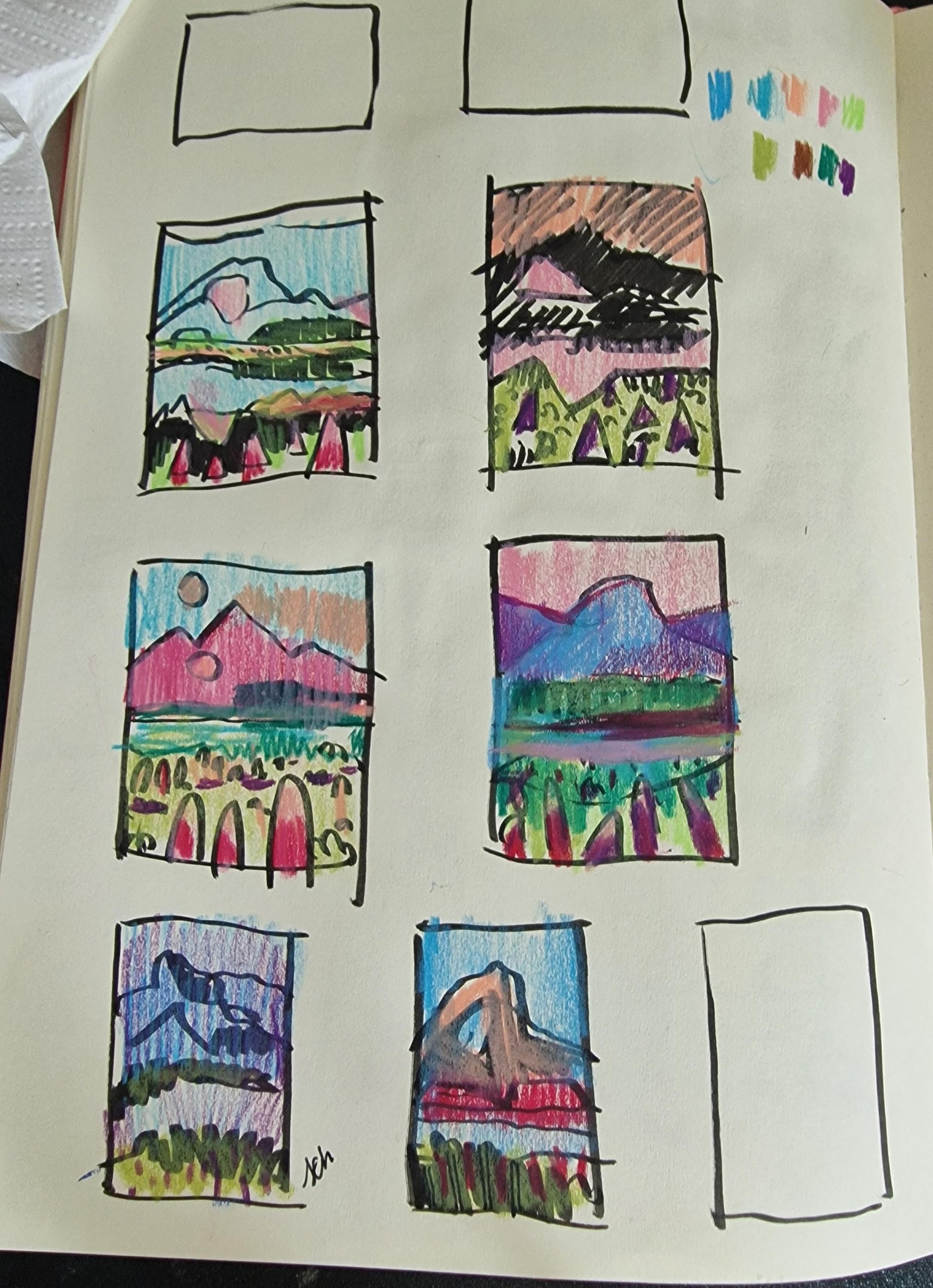 Flowers and mountains landscape - image 2 - student project