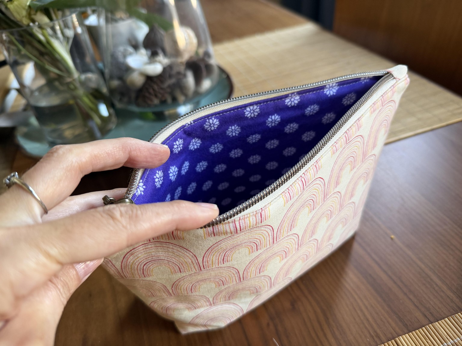 Upcycled memorial zipper pouch - image 2 - student project