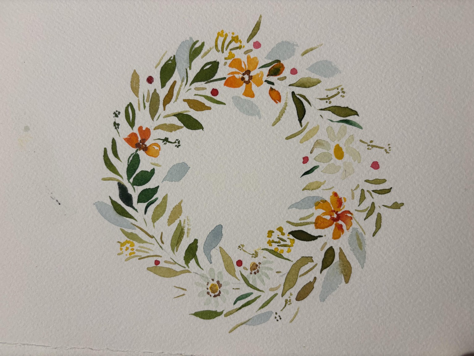 Watercolor Wreath - image 1 - student project