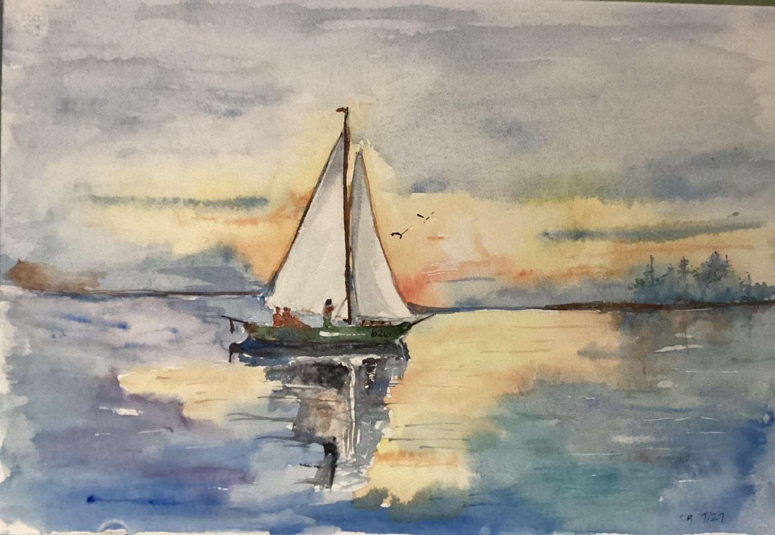 Sailboat at sunset, a Will Elliston tutorial - image 1 - student project