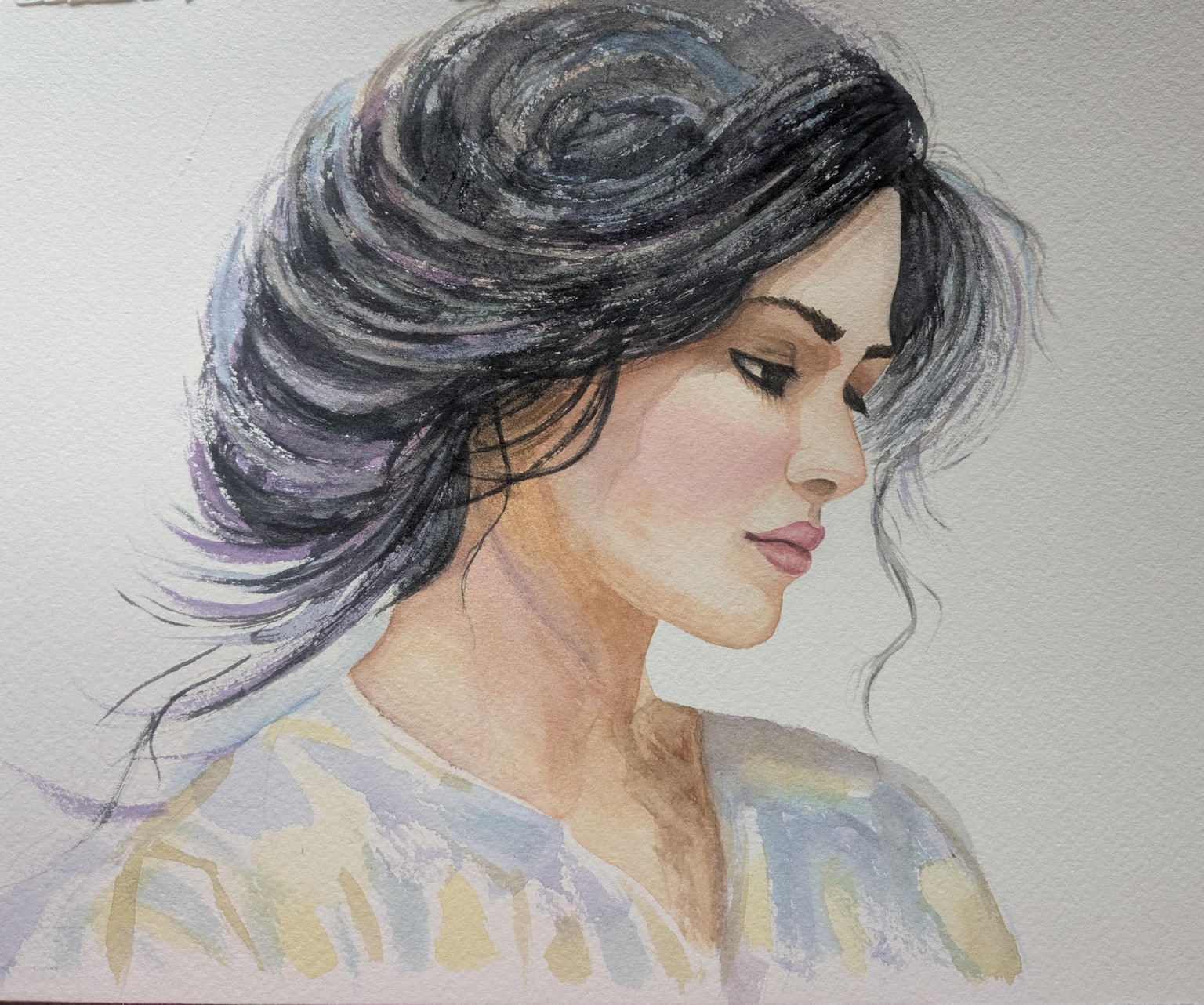Portrait in watercolor - image 1 - student project