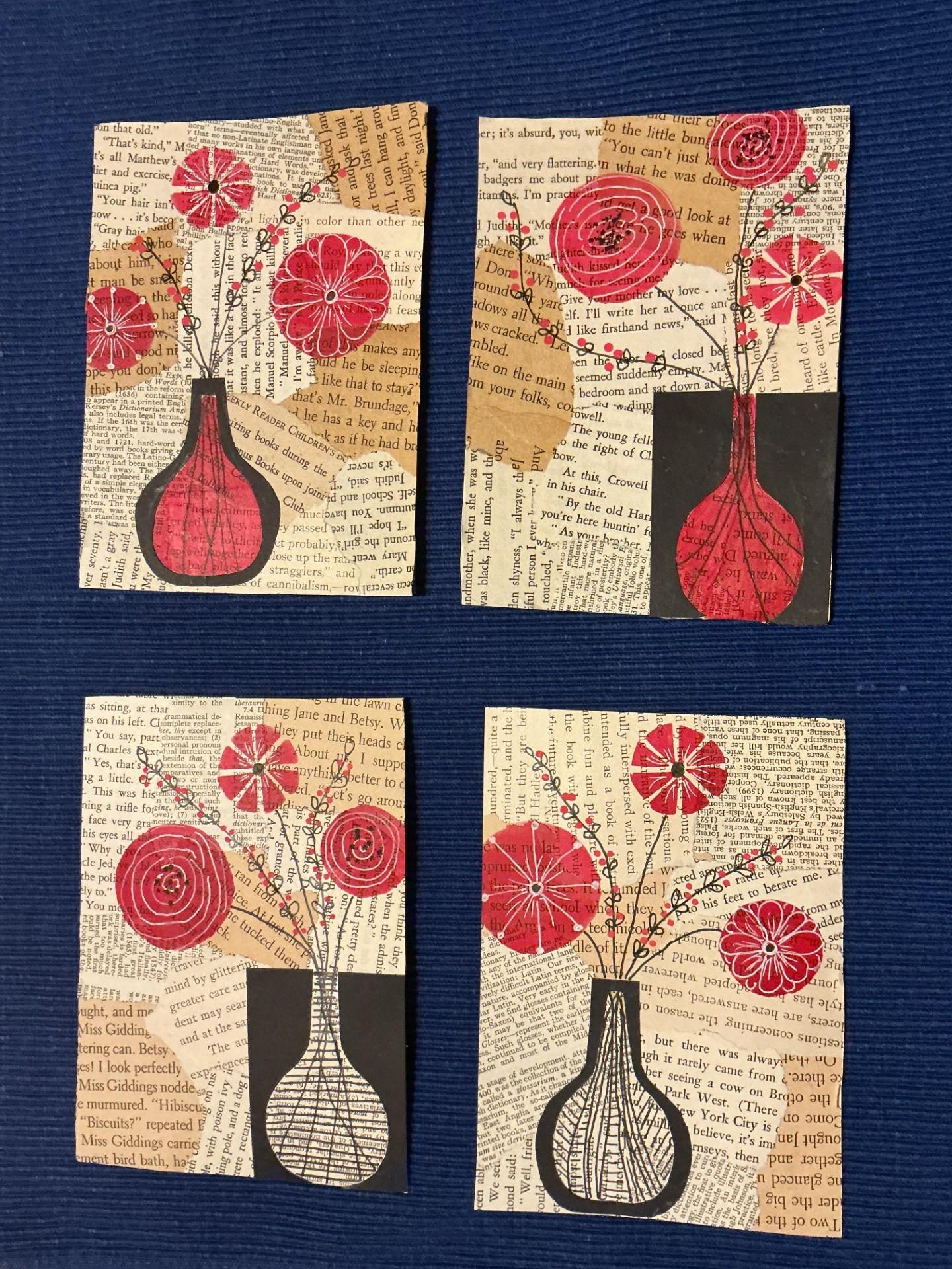 Floral Postcard Collage & Stencil - image 2 - student project