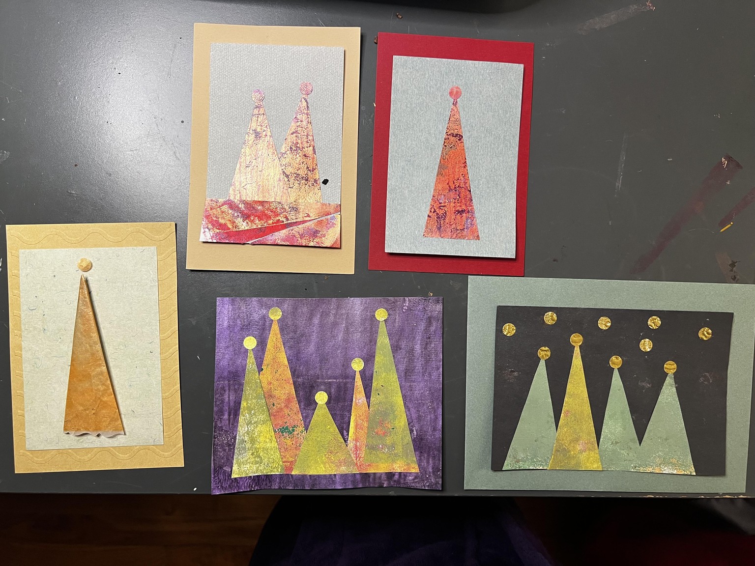 Gelli Plate Print Christmas Cards - image 2 - student project