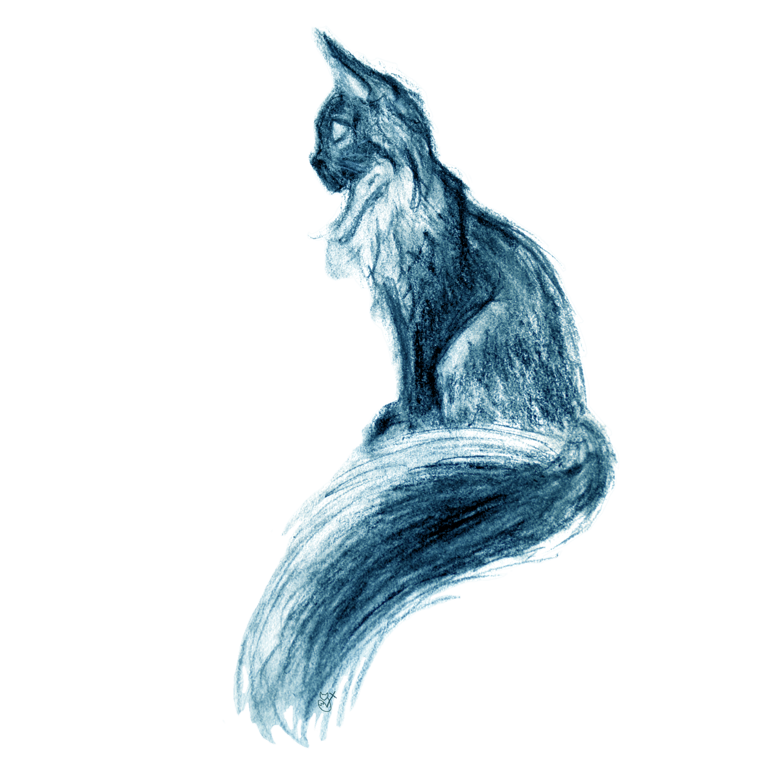 Digitizing art: charcoal cat - image 2 - student project