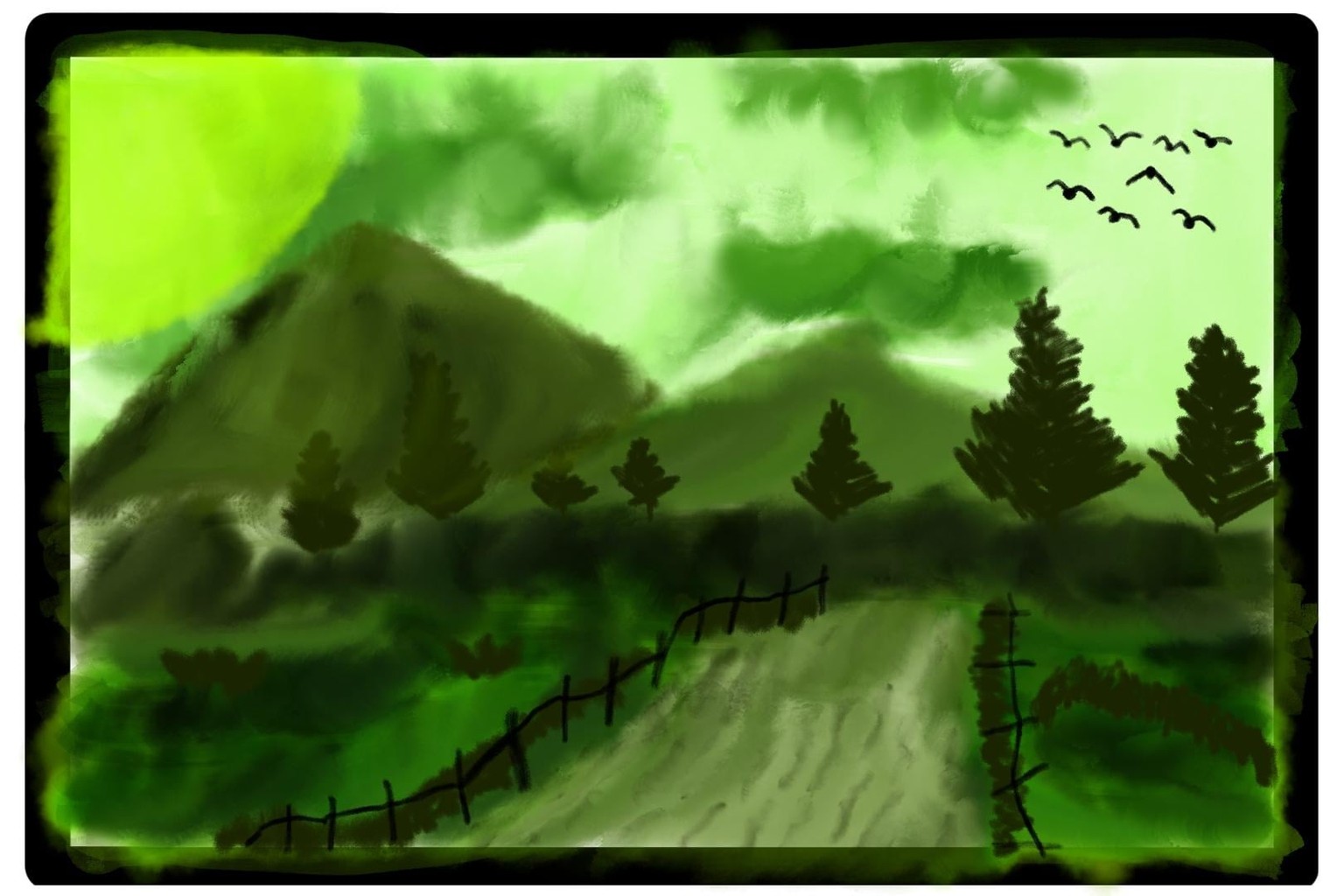 Forest Watercolor Landscape - image 1 - student project