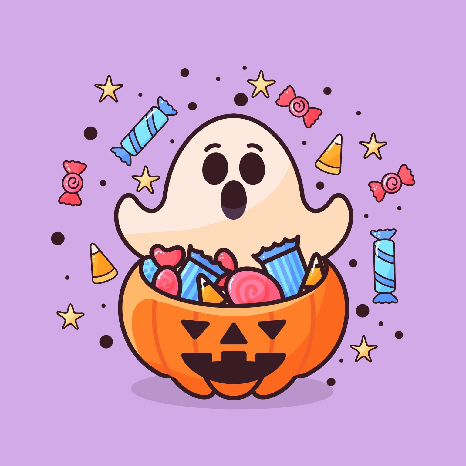 Kawaii Halloween Pumpkin Illustrations - image 4 - student project