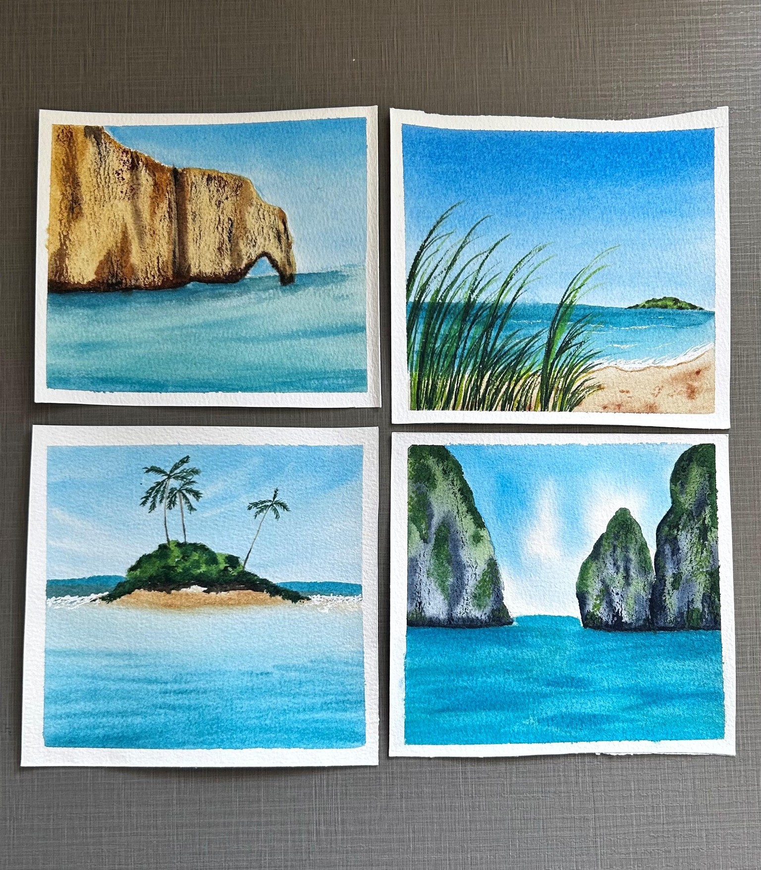 seascape watercolor painting - image 2 - student project