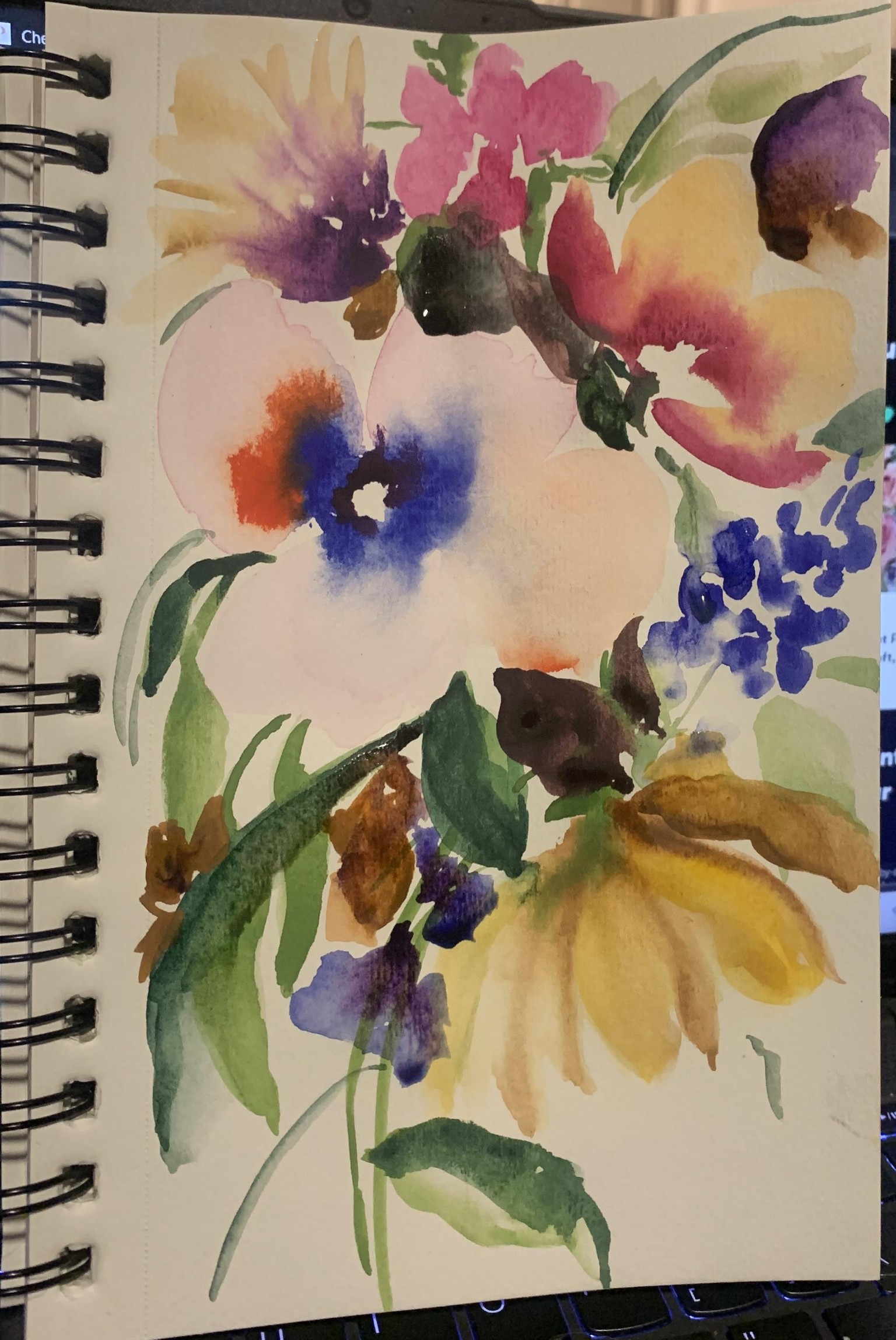 Loose watercolor floral practice - image 1 - student project