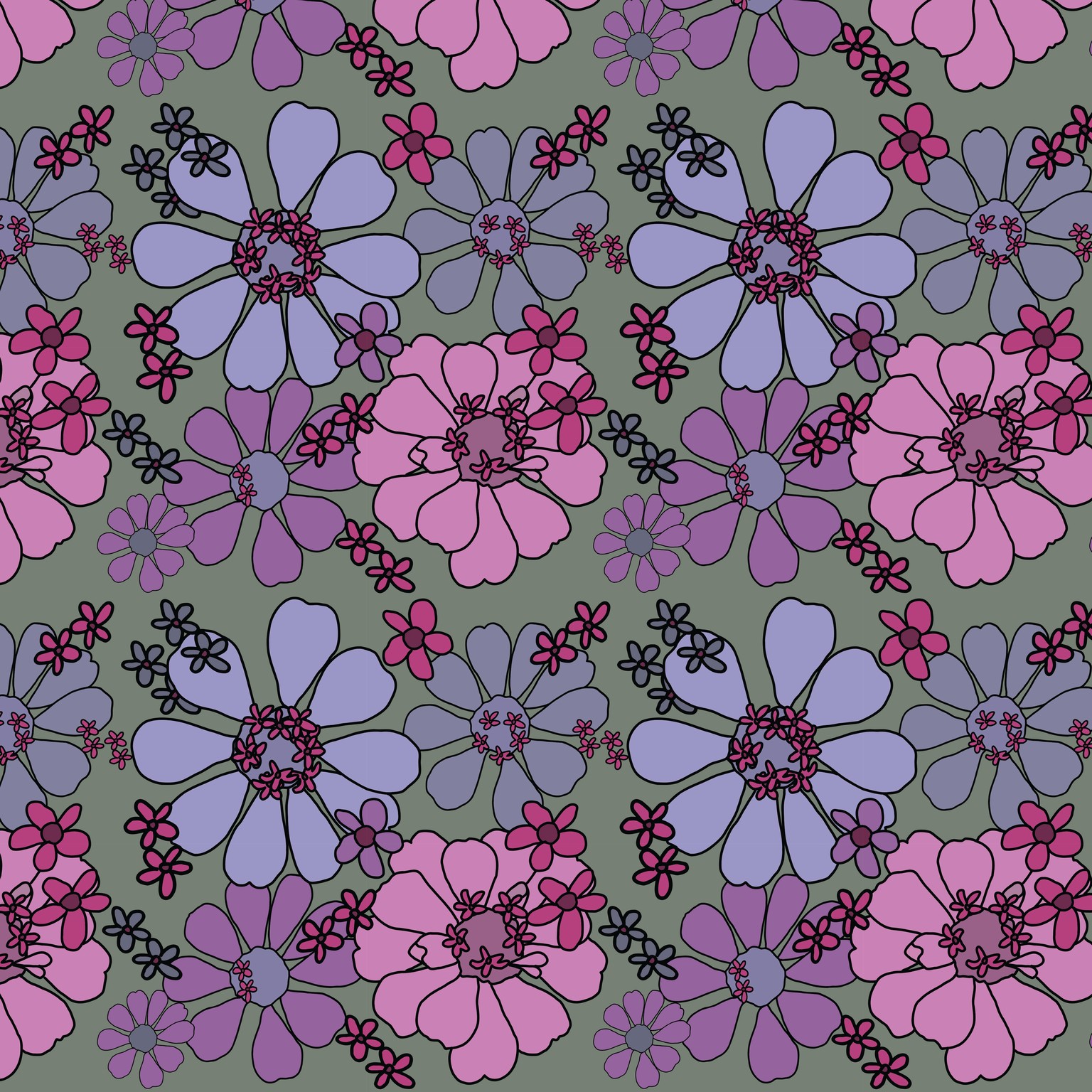 Zinnia Repeat Pattern - image 2 - student project
