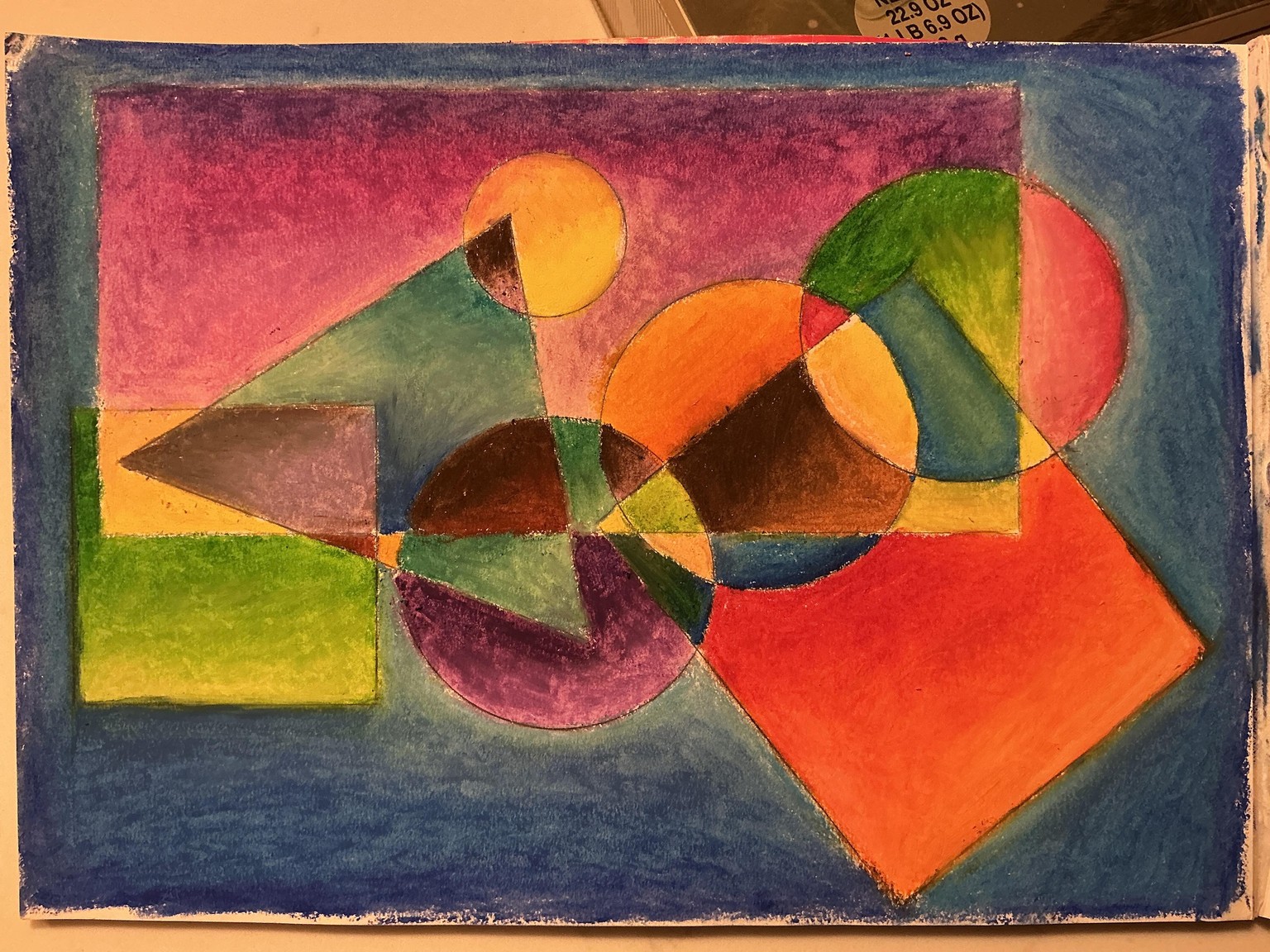 Oil pastel shapes - image 1 - student project