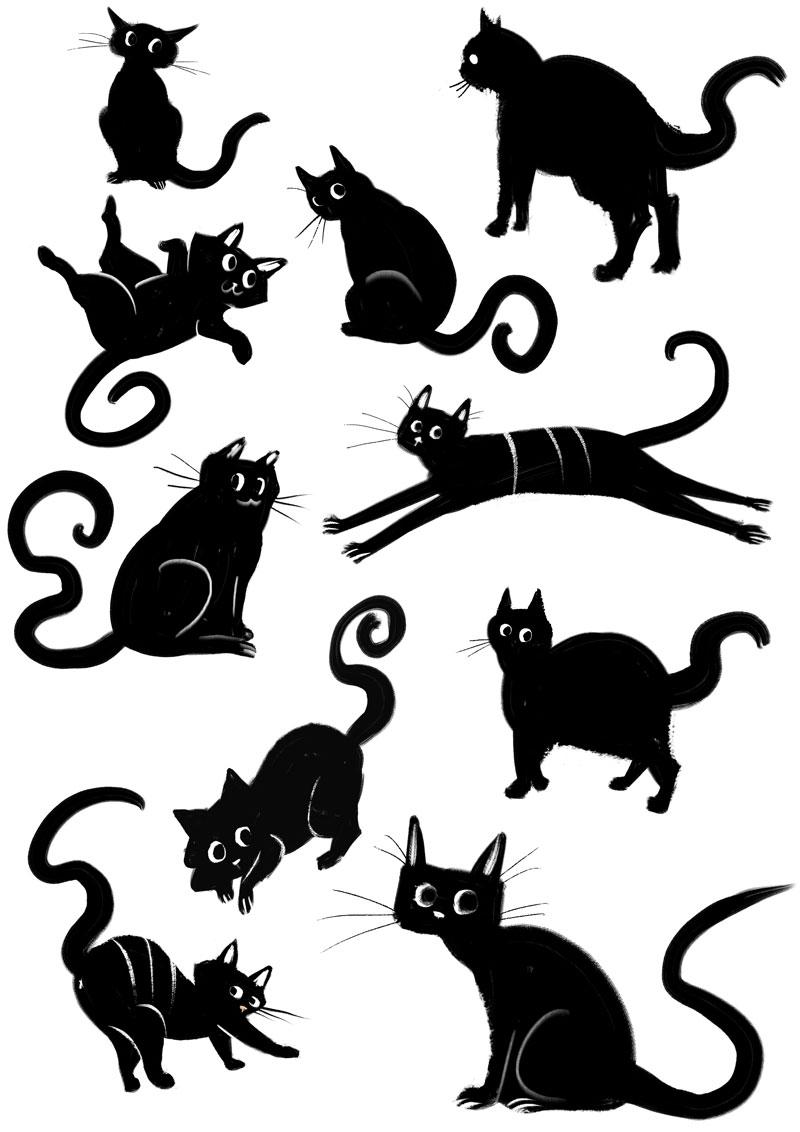 Various Cat Silhouettes - image 1 - student project