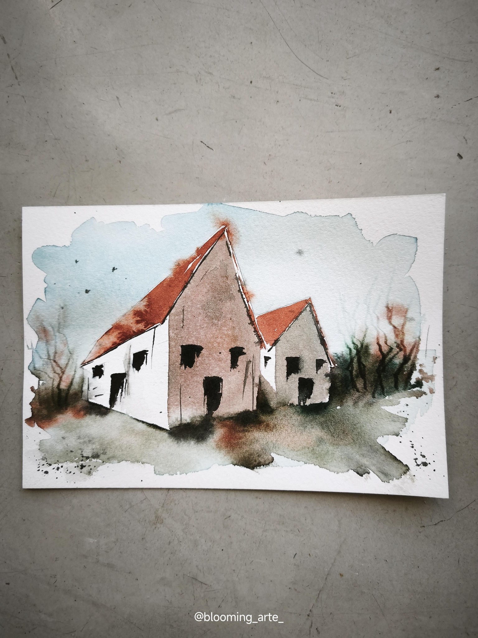 Simple Two Point Perspective in Watercolour - image 4 - student project