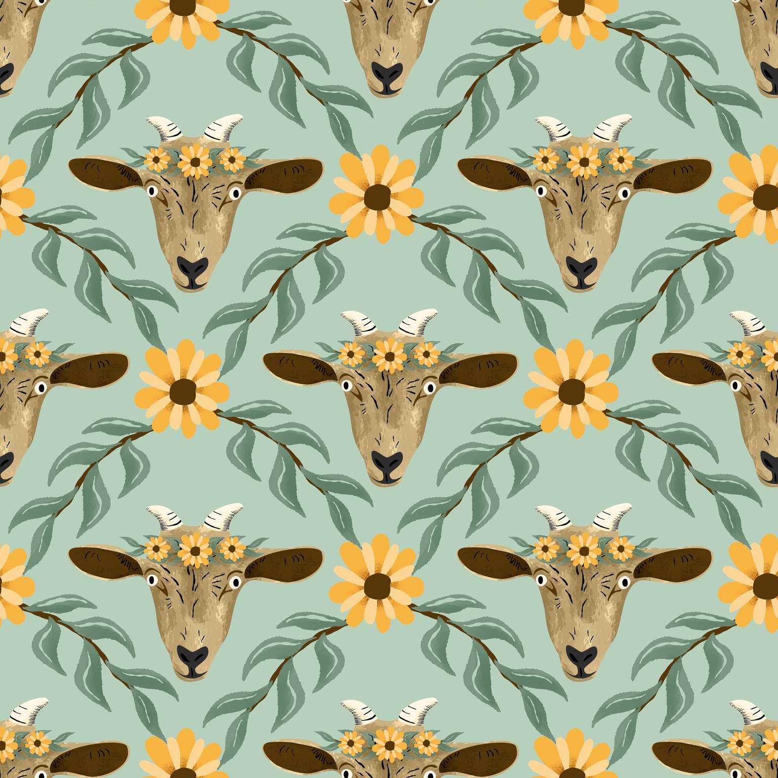 Goats and flowers - image 1 - student project