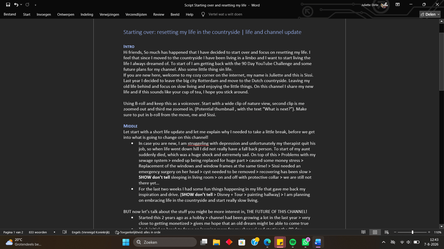 script for my comback video - image 1 - student project
