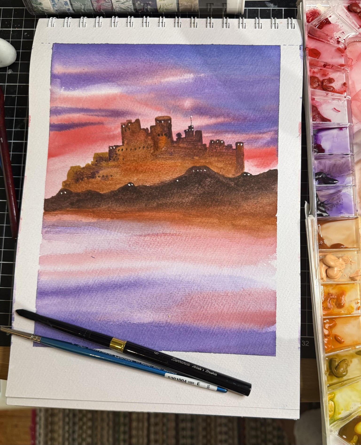 Watercolor mountains and sea - image 8 - student project