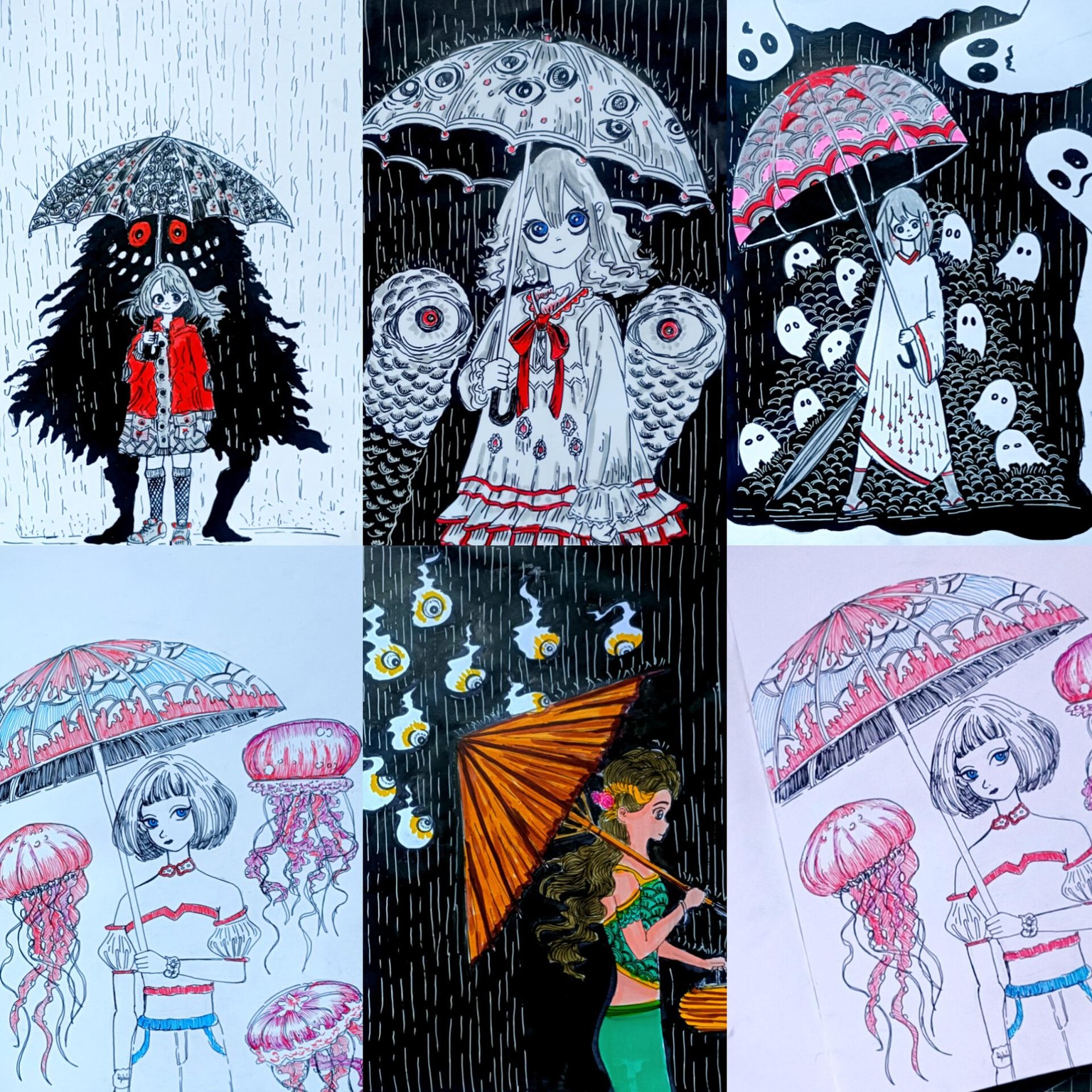Umbrella girl and the ghosts - image 2 - student project
