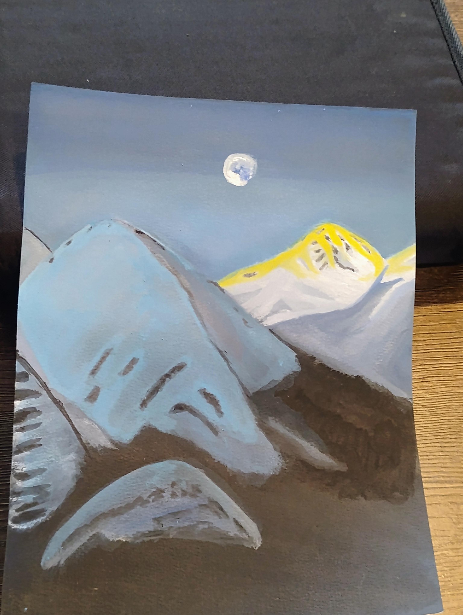 Snows and the moon at the  Mountains - image 1 - student project