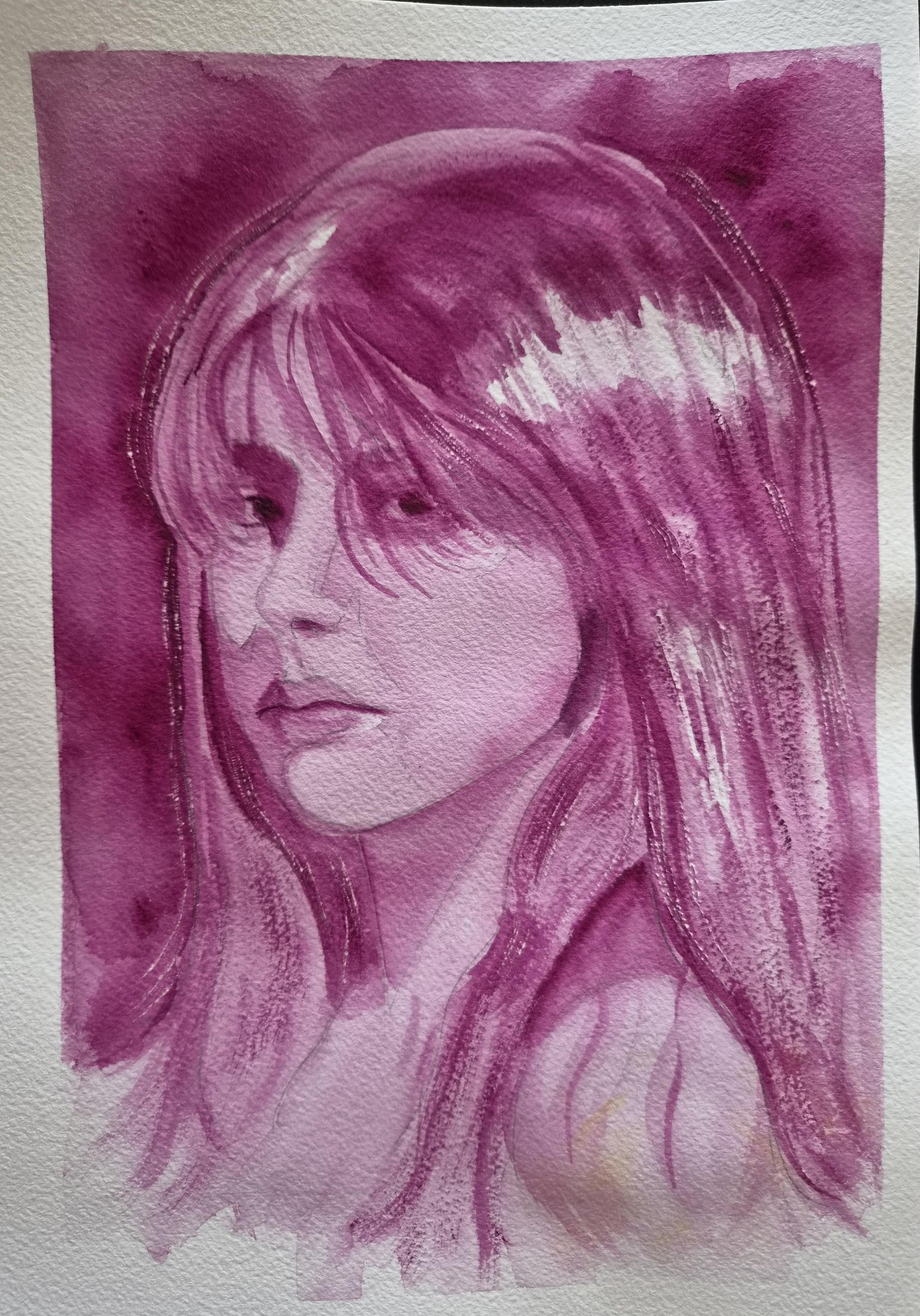 Monochrome Watercolor Portraits day 1-7 - image 9 - student project