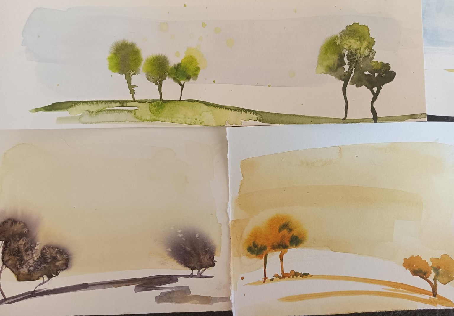 Relaxing Trees in watercolour - image 4 - student project