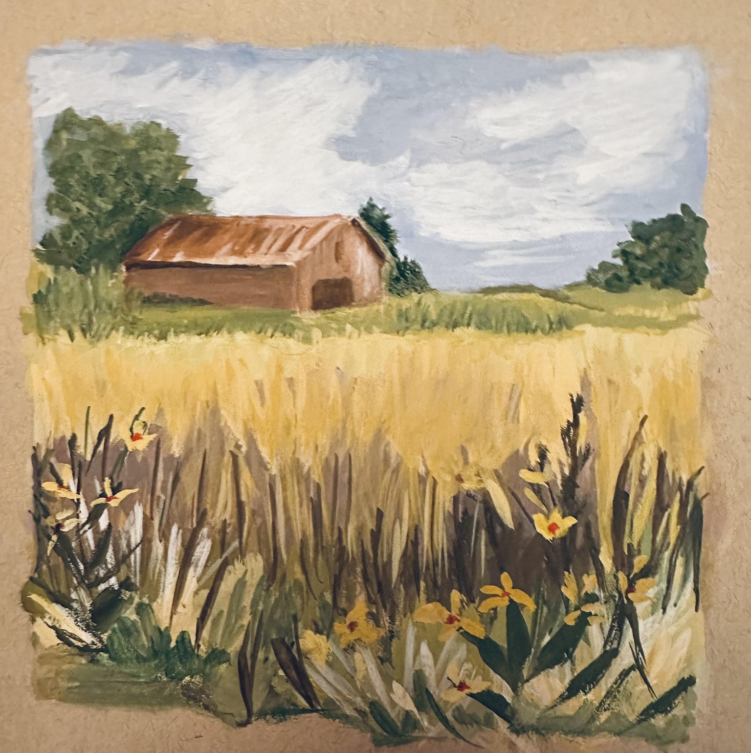 Meadow with  a barn in the distance - image 1 - student project