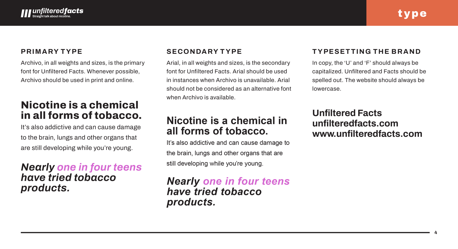 Unfiltered Facts Brand Guidelines - image 4 - student project