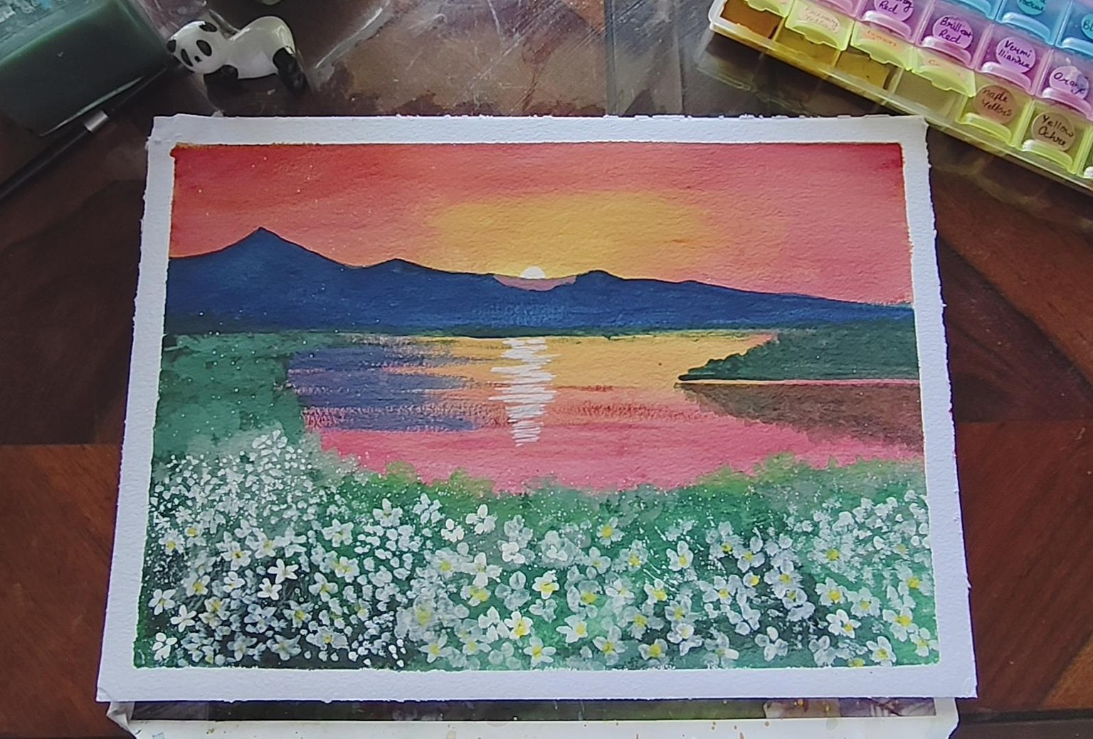 Spring gouache landscape - image 1 - student project